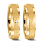 Partnerringe 750/18K guld Diamant 0.037 ct, w-si