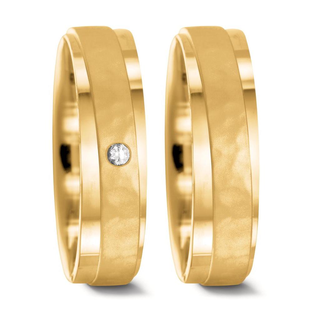 Partnerringe 750/18K guld Diamant 0.037 ct, w-si