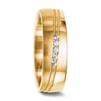 Partnerringe 750/18K guld Diamant 0.075 ct, 5 Sten , w-si