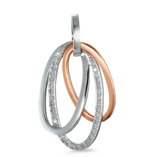 Vedhæng 750/18K hvidguld, 750/18K rødguld Diamant 0.17 ct, 34 Sten , w-si