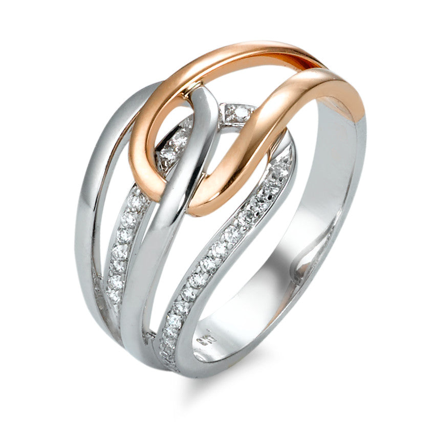 Ringe 750/18K hvidguld, 750/18K rødguld Diamant 0.13 ct, 26 Sten , w-si