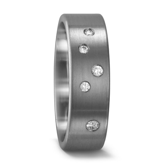 Partnerringe 950 palladium Diamant 0.065 ct, 5 Sten , tw-si