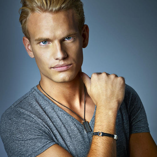 Halskæde med vedhæng Rustfrit stål IP belagt 50 cm