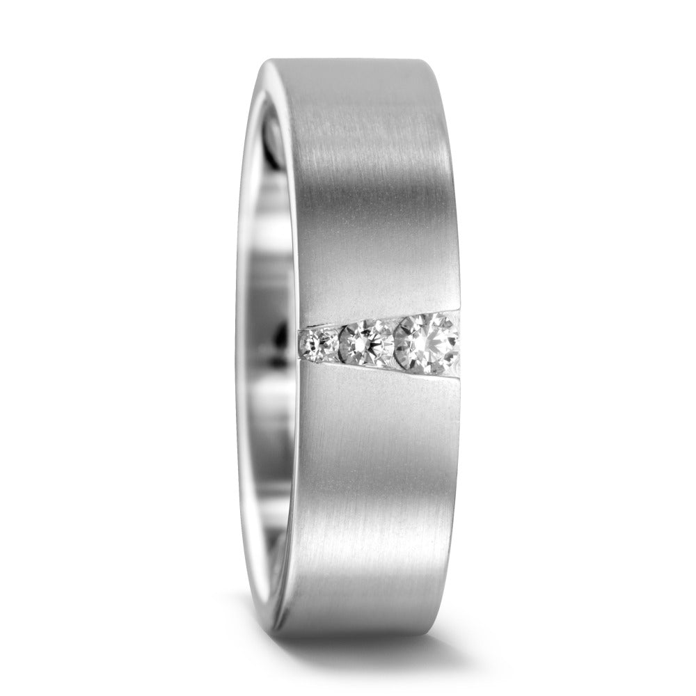 Ringe 950 palladium Diamant 0.09 ct, 3 Sten , w-si