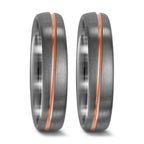 Partnerringe 500 palladium, 750/18K rødguld