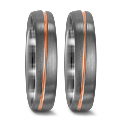 Partnerringe 500 palladium, 750/18K rødguld