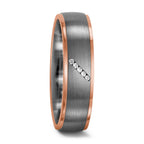 Ringe 950 palladium, 750/18K rødguld Diamant 0.025 ct, 5 Sten , tw-vsi