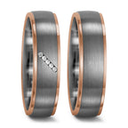 Ringe 950 palladium, 750/18K rødguld