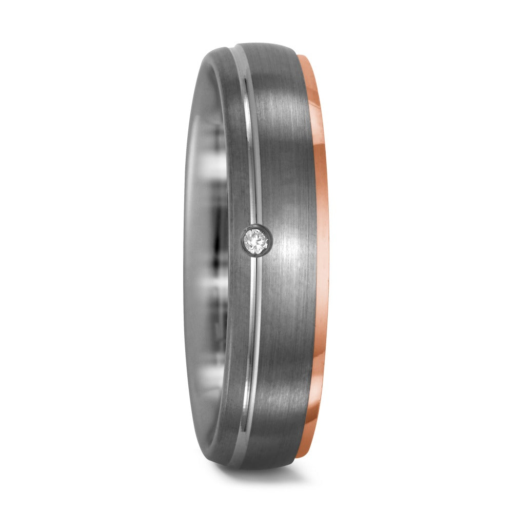 Ringe 950 palladium, 750/18K rødguld Diamant 0.015 ct, tw-vsi