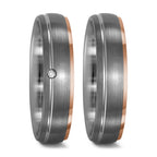 Ringe 950 palladium, 750/18K rødguld Diamant 0.015 ct, tw-vsi