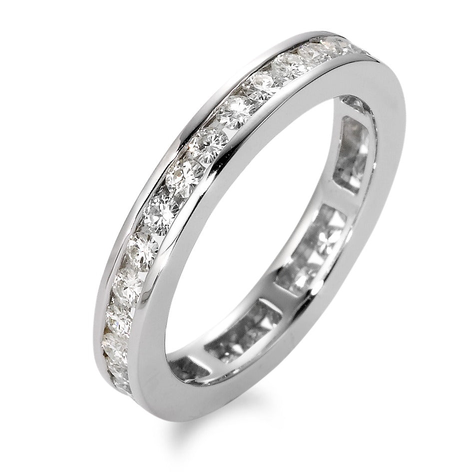 Memory ring 750/18K hvidguld Moissanite
