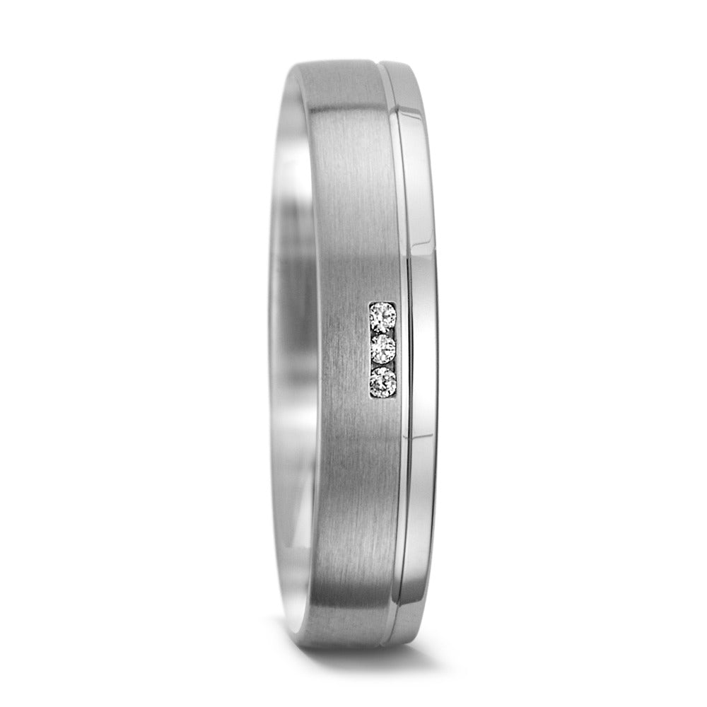 Partnerringe 750/18K hvidguld Diamant 0.015 ct, 3 Sten , w-si