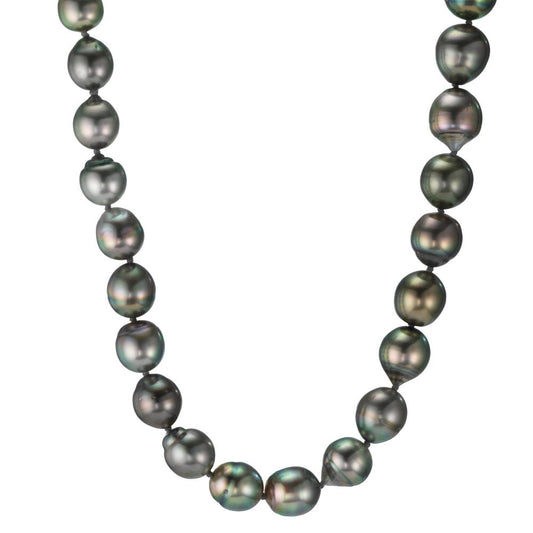 Collier 750/18K hvidguld Tahitisk perle 9-10 mm 45 cm