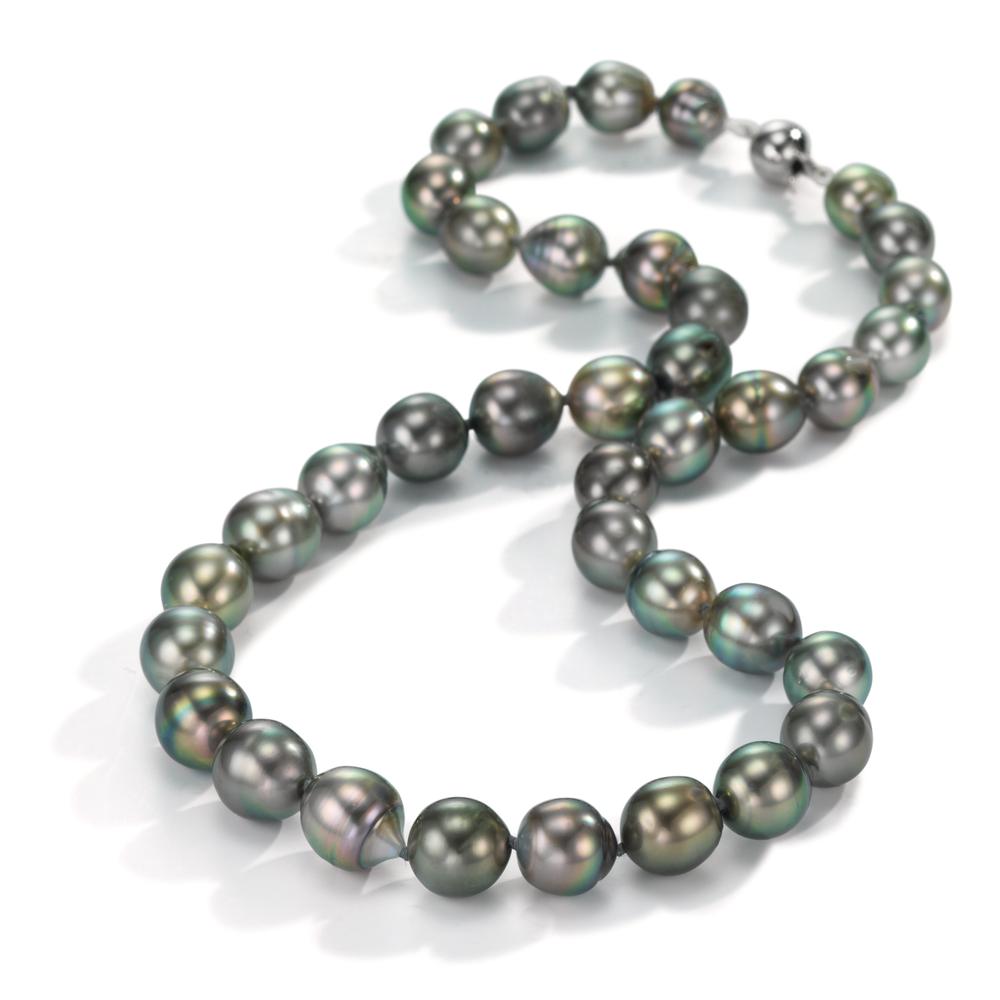Collier 750/18K hvidguld Tahitisk perle 9-10 mm 45 cm