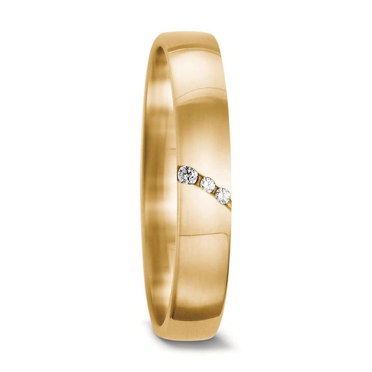Partnerringe 750/18K guld Diamant 0.02 ct, 3 Sten , tw-vsi
