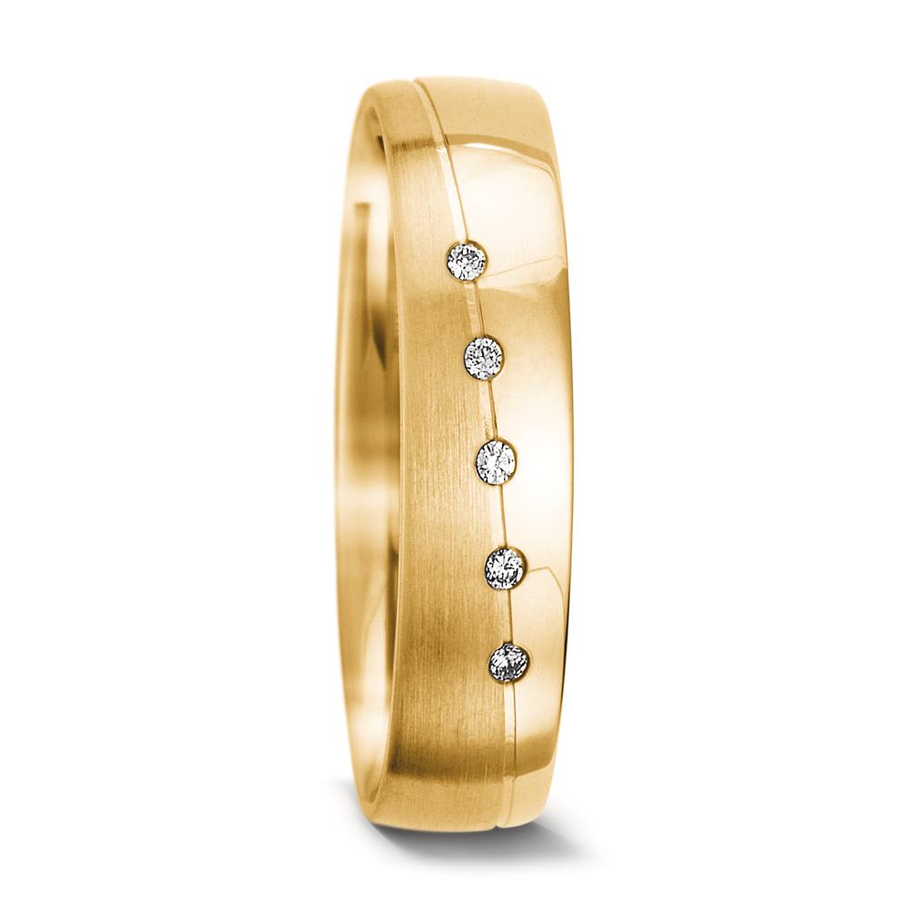 Partnerringe 750/18K guld Diamant 0.025 ct, 5 Sten , tw-vsi