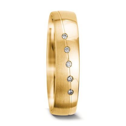 Partnerringe 750/18K guld Diamant 0.025 ct, 5 Sten , tw-vsi