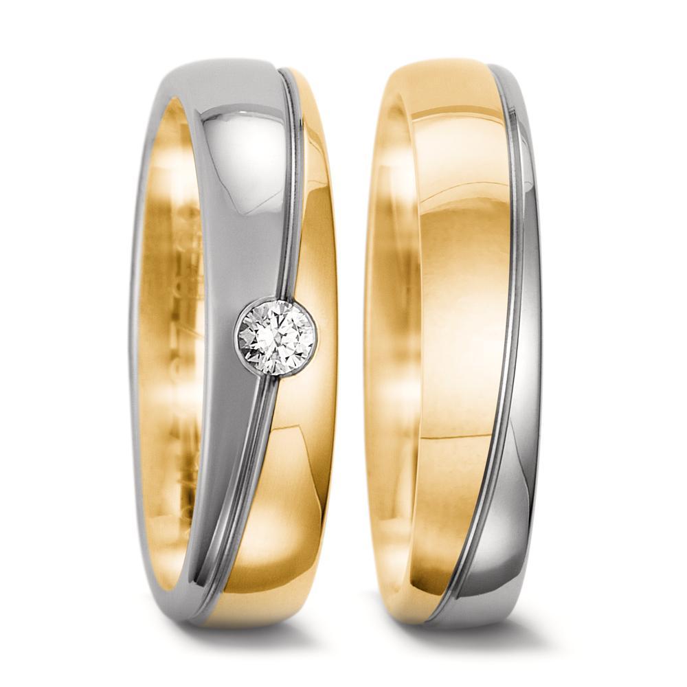 Partnerringe 750/18K guld, 750/18K hvidguld