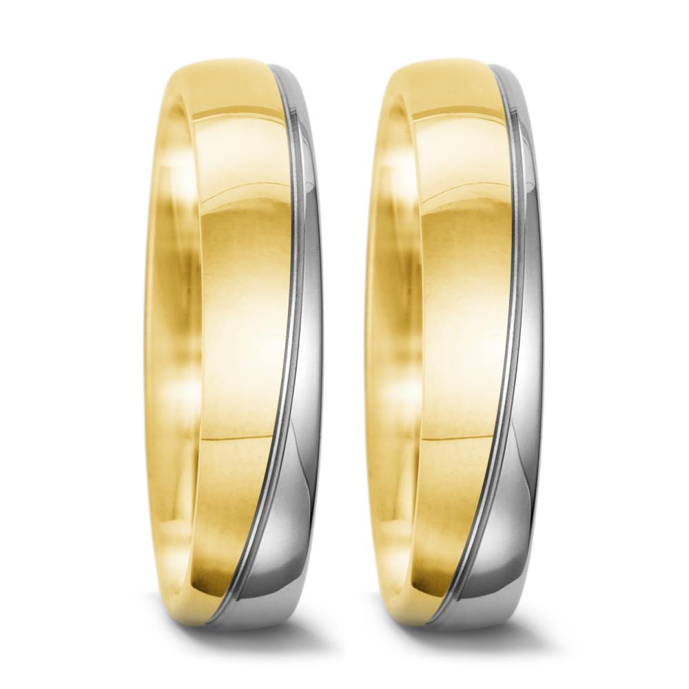 Partnerringe 750/18K guld, 750/18K hvidguld
