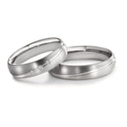 Partnerringe 500 palladium, 375/9K hvidguld Diamant 0.045 ct, 3 Sten , tw-vsi