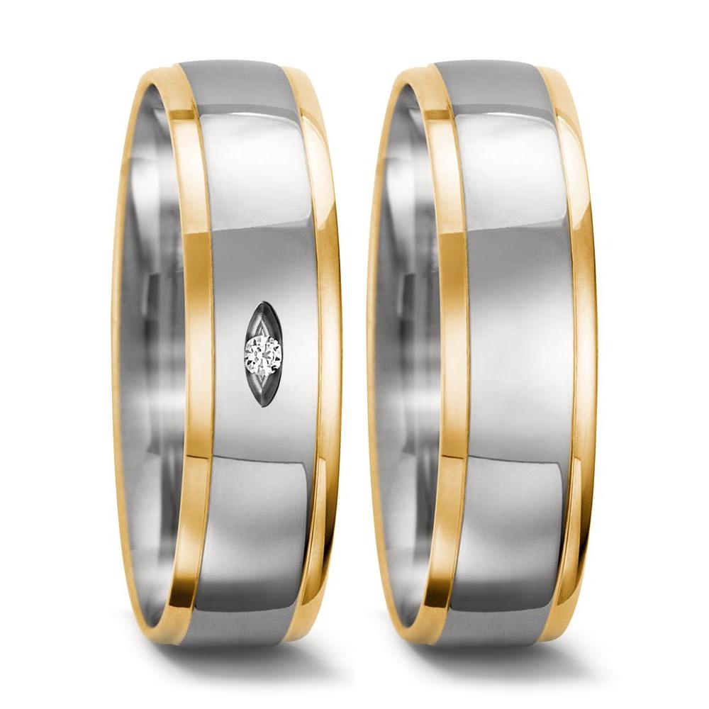 Partnerringe 750/18K hvidguld, 750/18K guld