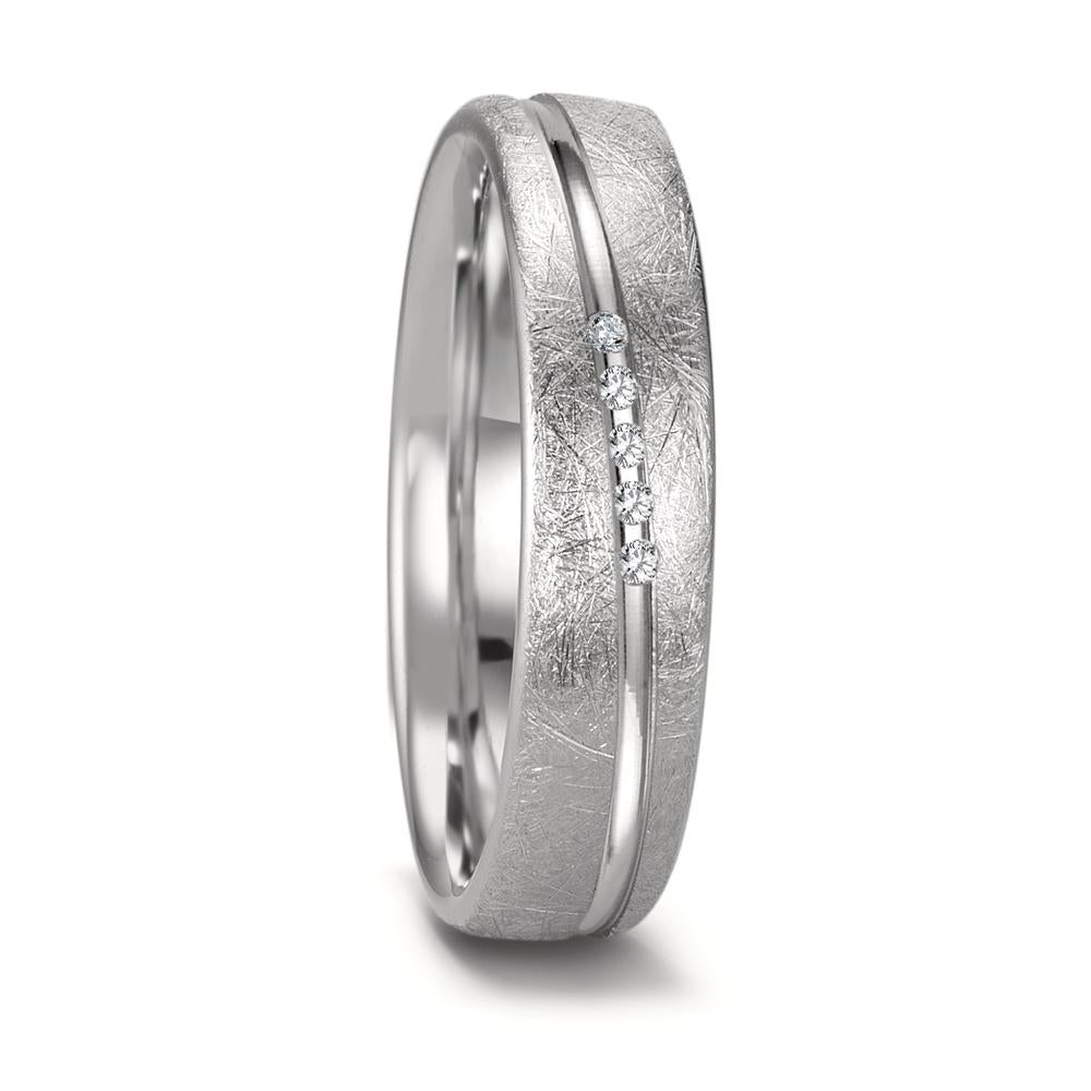 Partnerringe 750/18K hvidguld Diamant 0.025 ct, 5 Sten , tw-si