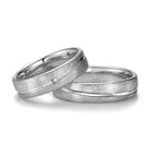 Partnerringe 750/18K hvidguld Diamant 0.025 ct, 5 Sten , tw-si