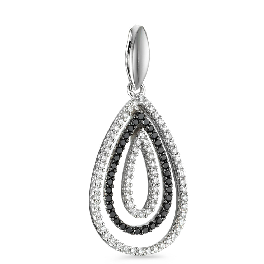 Vedhæng 750/18K hvidguld Diamant sort , 0.52 ct, 104 Sten , [Brillant], tw-vsi
