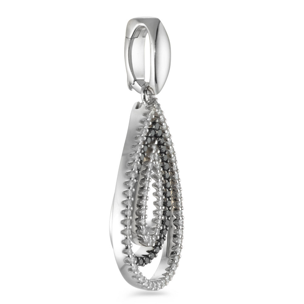 Vedhæng 750/18K hvidguld Diamant sort , 0.52 ct, 104 Sten , [Brillant], tw-vsi