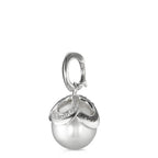 Vedhæng 750/18K hvidguld Diamant sort , 0.28 ct, 46 Sten , [Brillant], tw-vsi Ferskvands kulturperle hvid, 12 mm Ø14 mm