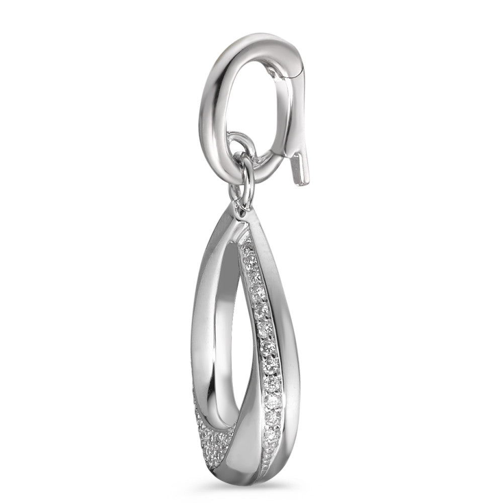 Vedhæng 750/18K hvidguld Diamant hvid , 0.19 ct, 38 Sten , [Brillant], w-si