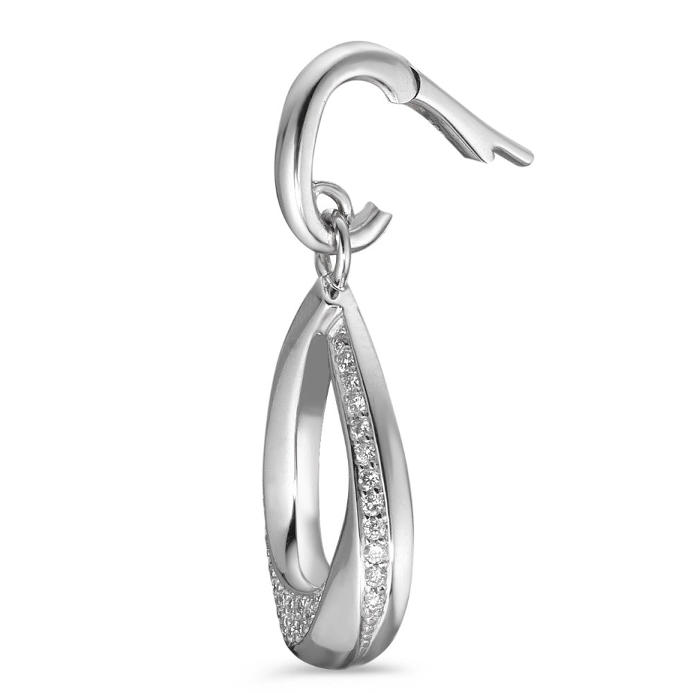 Vedhæng 750/18K hvidguld Diamant hvid , 0.19 ct, 38 Sten , [Brillant], w-si