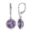 Øreringe 750/18K hvidguld Ametyst violet , 38 Sten