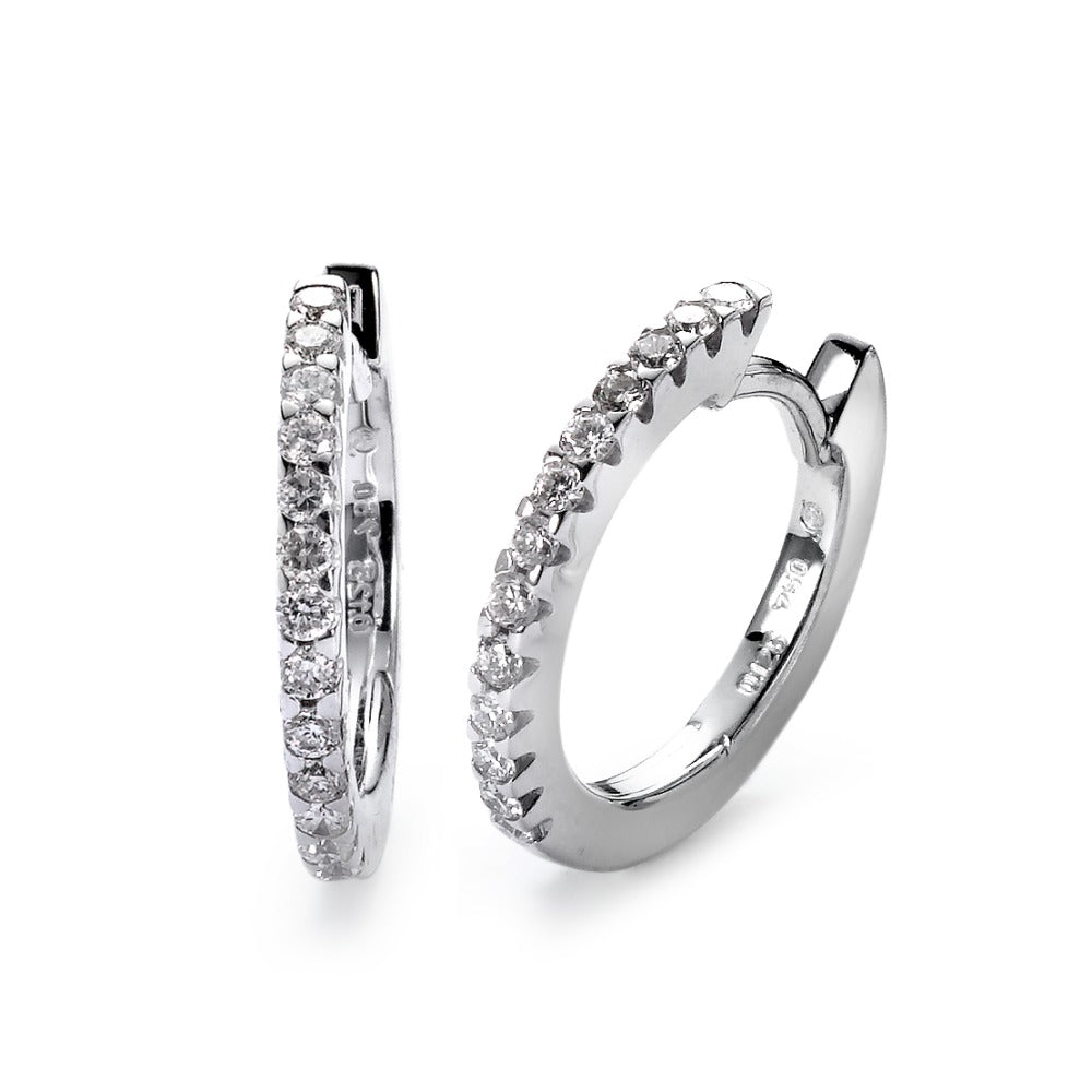 Click kreoler 750/18K hvidguld Diamant hvid , 0.25 ct, 26 Sten , [Brillant], w-si
