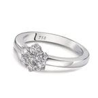Solitaire ring 750/18K hvidguld Diamant hvid , 0.50 ct, 7 Sten , [Brillant], w-si