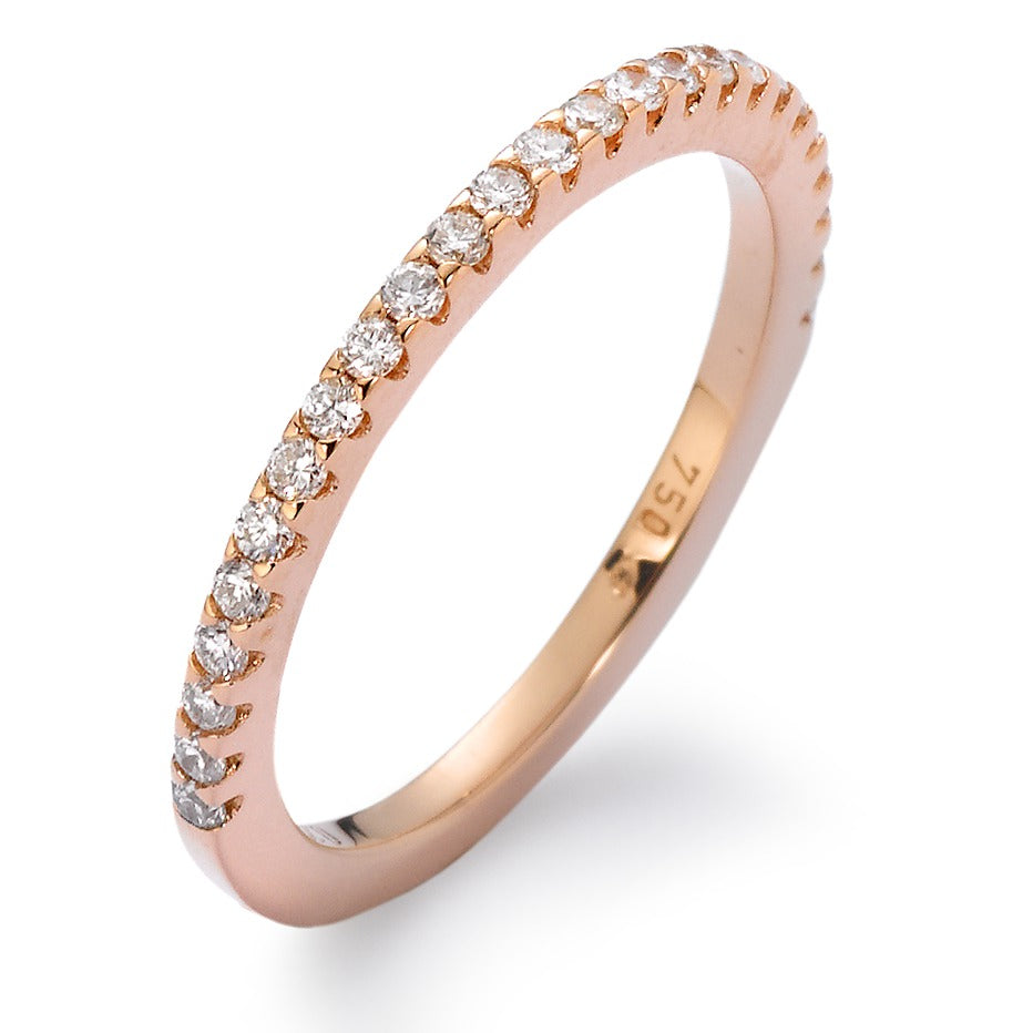 Memory ring 750/18K rødguld Diamant hvid , 0.25 ct, 25 Sten , [Brillant], w-si