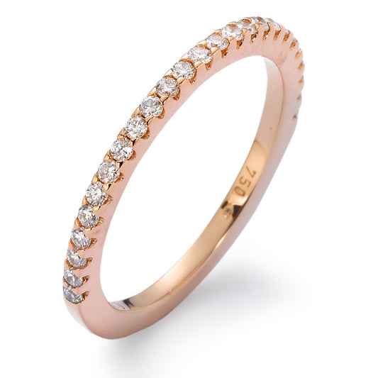 Memory ring 750/18K rødguld Diamant hvid , 0.25 ct, 25 Sten , [Brillant], w-si