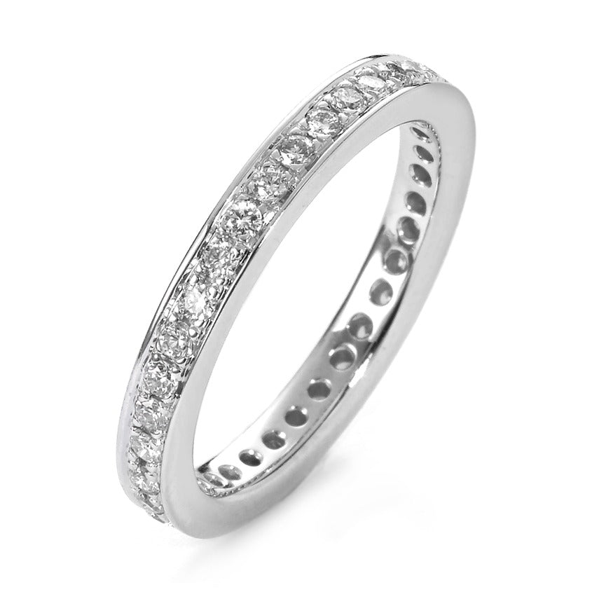 Memory ring 750/18K hvidguld Diamant hvid , 0.50 ct, 35 Sten , [Brillant], w-si