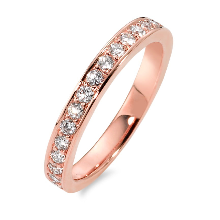 Memory ring 750/18K rødguld Diamant hvid , 0.50 ct, 17 Sten , [Brillant], w-si