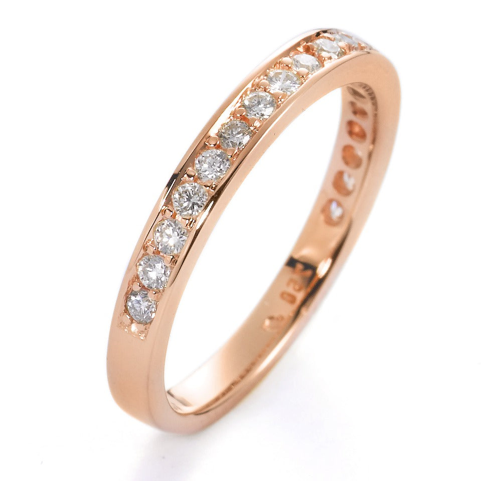Memory ring 750/18K rødguld Diamant hvid , 0.33 ct, 19 Sten , [Brillant], w-si