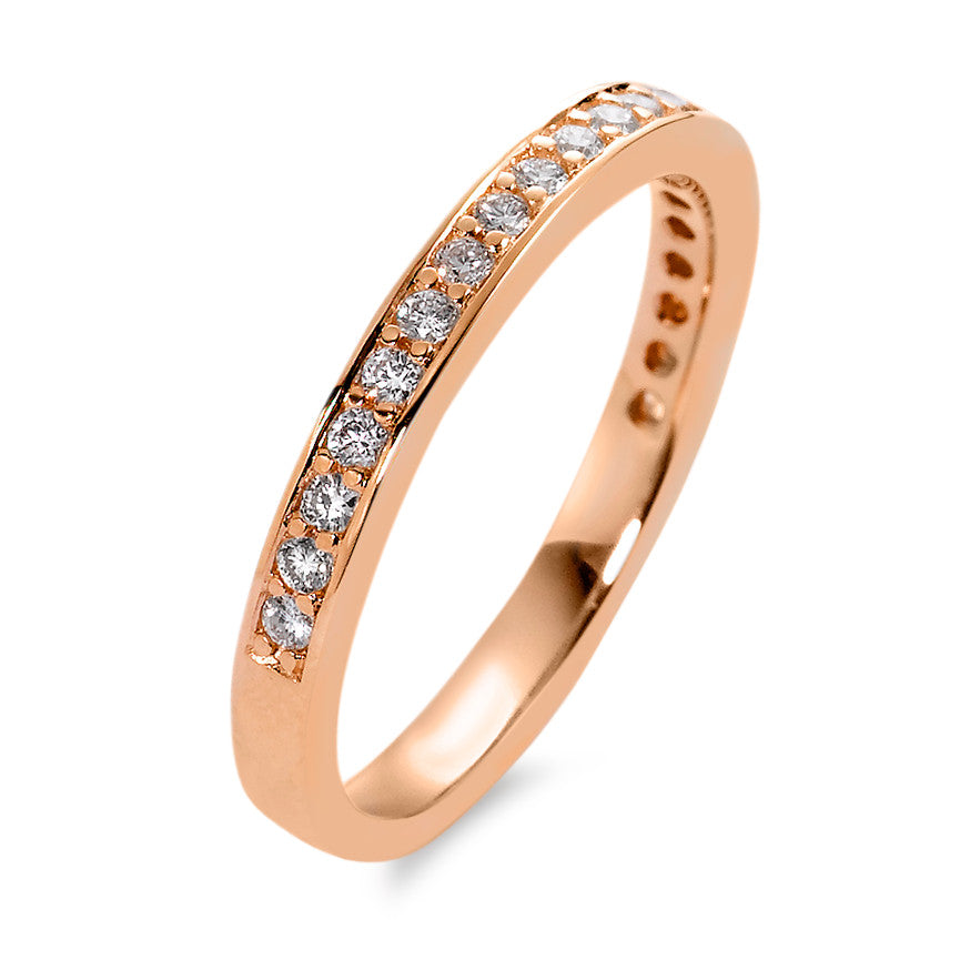 Memory ring 750/18K rødguld Diamant hvid , 0.25 ct, 21 Sten , [Brillant], w-si