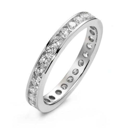 Memory ring 750/18K hvidguld Diamant hvid , 1 ct, 28 Sten , [Brillant], w-si
