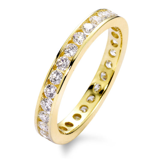 Memory ring 750/18K guld Diamant hvid , 1 ct, 33 Sten , [Brillant], w-si