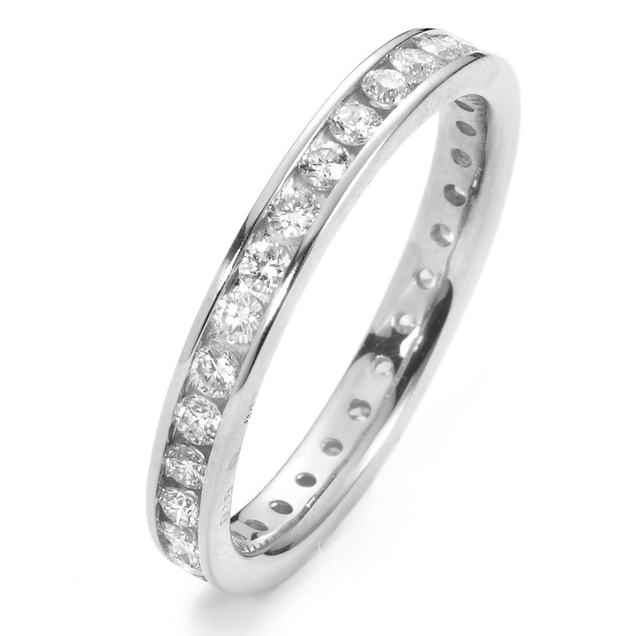 Memory ring 750/18K hvidguld Diamant hvid , 0.65 ct, 30 Sten , [Brillant], w-si