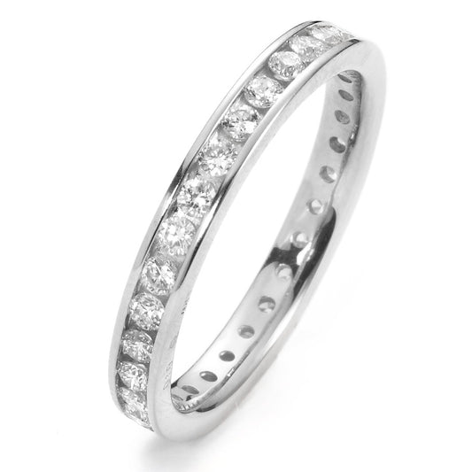 Memory ring 750/18K hvidguld Diamant hvid , 0.65 ct, 30 Sten , [Brillant], w-si