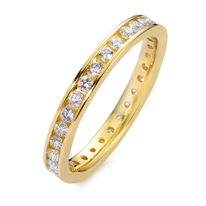 Memory ring 750/18K guld Diamant hvid , 0.65 ct, 34 Sten , [Brillant], w-si