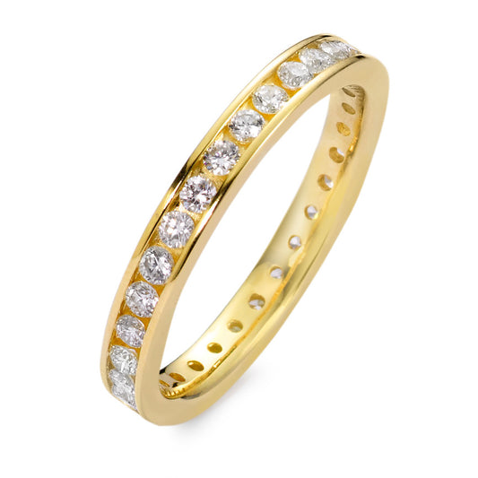 Memory ring 750/18K guld Diamant hvid , 0.65 ct, 34 Sten , [Brillant], w-si