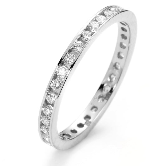 Memory ring 750/18K hvidguld Diamant hvid , 0.50 ct, 42 Sten , [Brillant], w-si