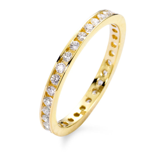 Memory ring 750/18K guld Diamant hvid , 0.50 ct, 42 Sten , [Brillant], w-si