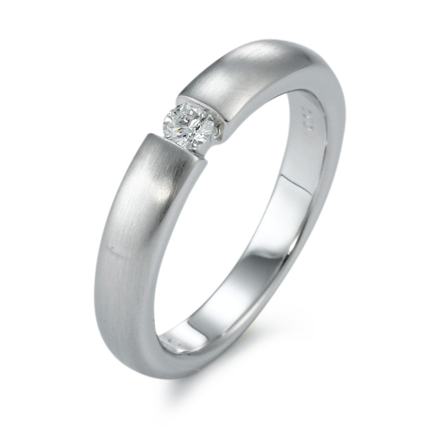 Solitaire ring 750/18K hvidguld Diamant hvid , 0.10 ct, [Brillant], w-si